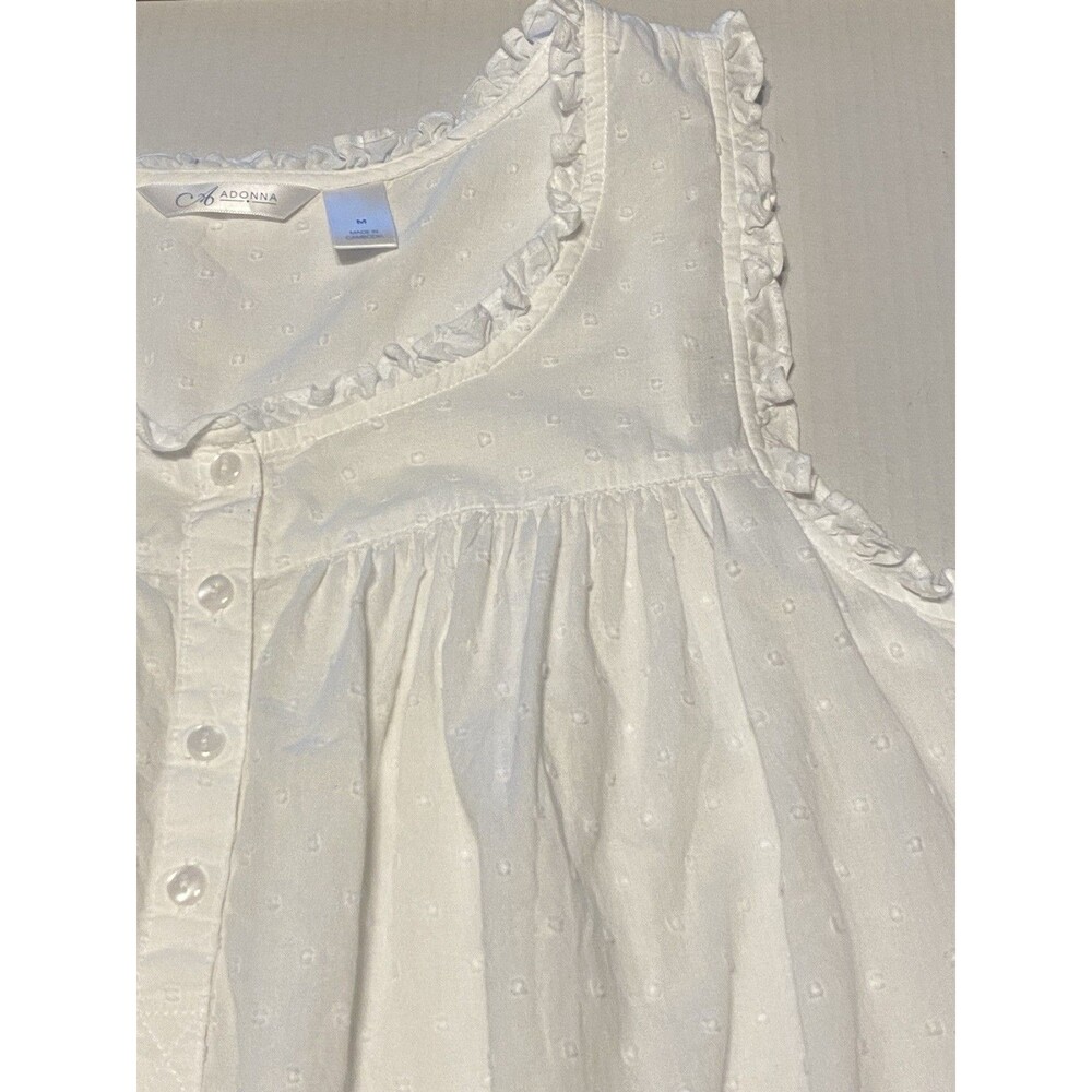Adonna Sleepwear Nightgown Cotton Swiss Dot Sz M Cottagecore Prairie Romantic - Picture 7 of 15